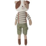 Jollein gebreide knuffel Mick the Dog hond crème 32 cm voor baby en peuter
