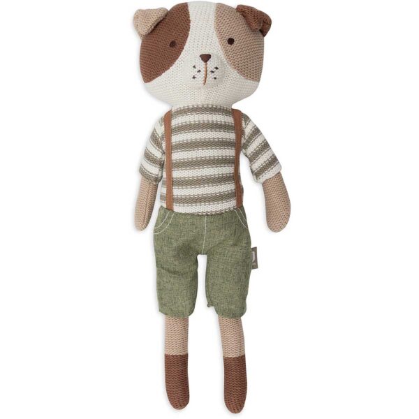 Jollein gebreide knuffel Mick the Dog hond crème 32 cm voor baby en peuter