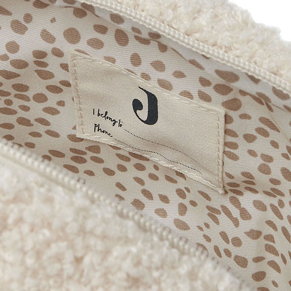 Jollein etui Boucle Natural met zachte Boucle stof en speelse Natural voering voor babyaccessoires