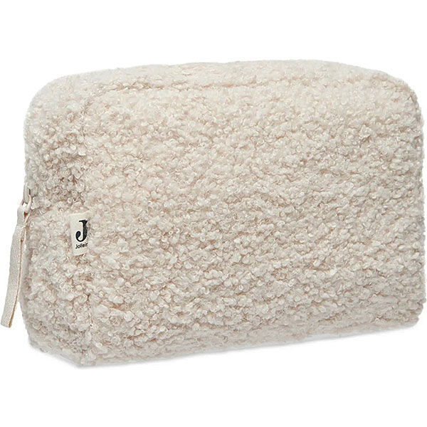 Jollein etui Boucle Natural met zachte Boucle stof en speelse Natural voering voor babyaccessoires