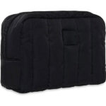 Jollein etui Puffed Black met zwart witte voering en gewatteerde stof voor babyaccessoires en verzorgingsspullen