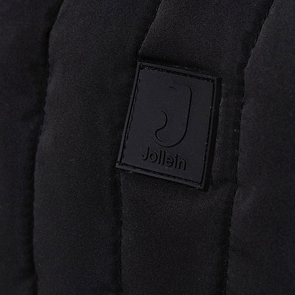 Jollein etui Puffed Black met zwart witte voering en gewatteerde stof voor babyaccessoires en verzorgingsspullen