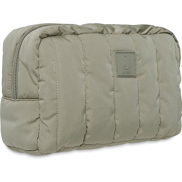Jollein etui Puffed Olive Green met gewatteerde stof en speelse Olive Green voering voor babyaccessoires