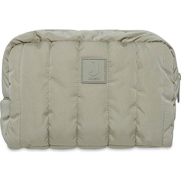 Jollein etui Puffed Olive Green met gewatteerde stof en speelse Olive Green voering voor babyaccessoires