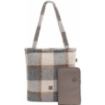 Luiertas shopper Check Boucle van zachte bouclé stof met verschoonmatje