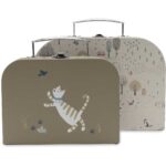 Speelkoffertje Tiny Park 2 stuks van Jollein met Charlie the Cat en Tiny Park illustraties