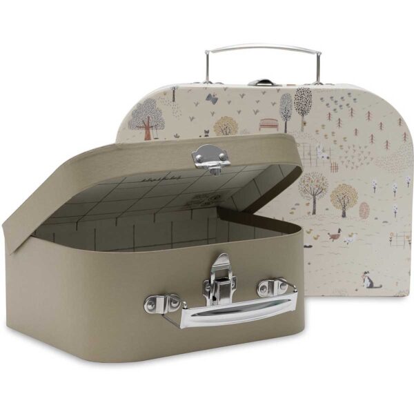 Speelkoffertje Tiny Park 2 stuks van Jollein met Charlie the Cat en Tiny Park illustraties