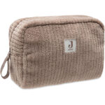 Jollein etui Cloudy Rib Milky Coffee met zachte ribstof en compacte opbergvorm voor babyaccessoires