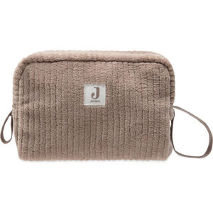 Jollein etui Cloudy Rib Milky Coffee met zachte ribstof en compacte opbergvorm voor babyaccessoires