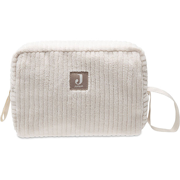 Jollein etui Cloudy Rib Oatmeal met zachte ribstof en compacte opbergvorm voor babyaccessoires