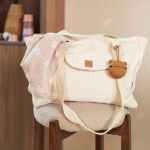 mom bag twill naturel met harvest verschoningsmatje jollein