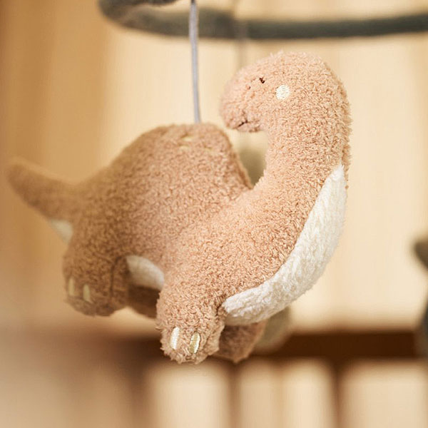 Baby mobiel Roarsome met zachte dino’s in Sea Green en Olive Green kleuren