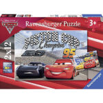 Ravensburger Cars 3 puzzelset met Lightning McQueen en Jackson Storm met 2 puzzels van 12 stukjes voor kinderen vanaf 3 jaar