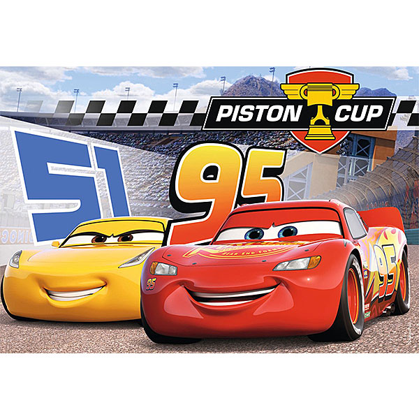 Ravensburger Cars 3 puzzelset met Lightning McQueen en Jackson Storm met 2 puzzels van 12 stukjes voor kinderen vanaf 3 jaar