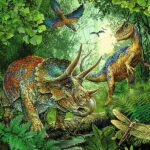 Ravensburger dinosaurussen puzzelset met 3 puzzels van 49 stukjes met kleurrijke dinosaurussen voor kinderen vanaf 5 jaar