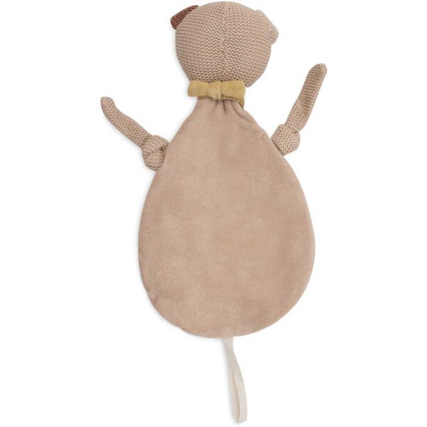 Mick the Dog speendoekje van Jollein met gebreid hondenhoofdje en zacht fleece doekje voor baby's en peuters