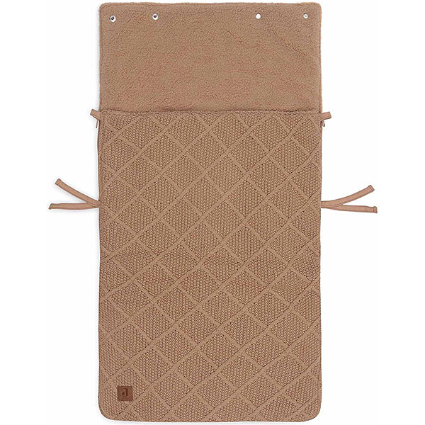 voetenzak groep 0 check knit biscuit voor autostoel baby