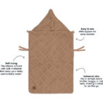 voetenzak groep 0 check knit biscuit voor autostoel baby