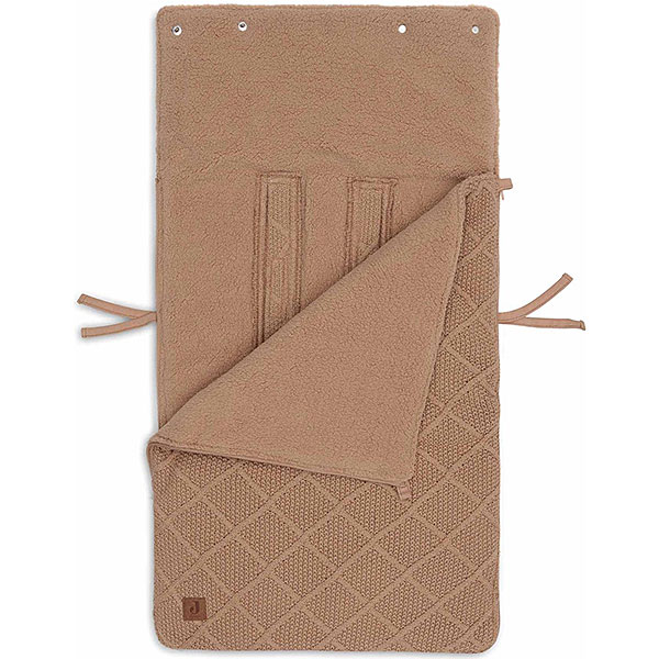 voetenzak groep 0 check knit biscuit voor autostoel baby