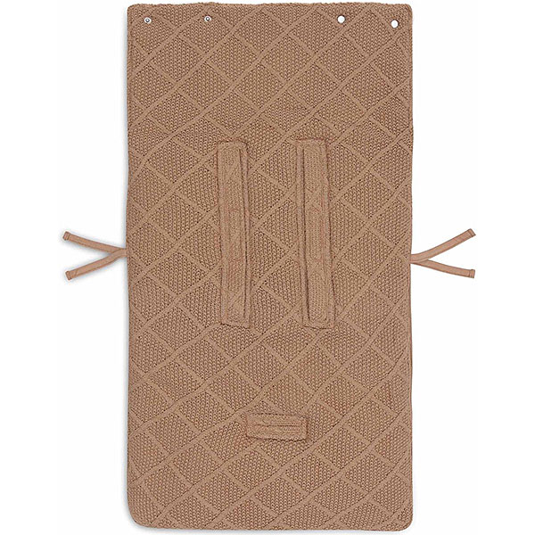 voetenzak groep 0 check knit biscuit voor autostoel baby