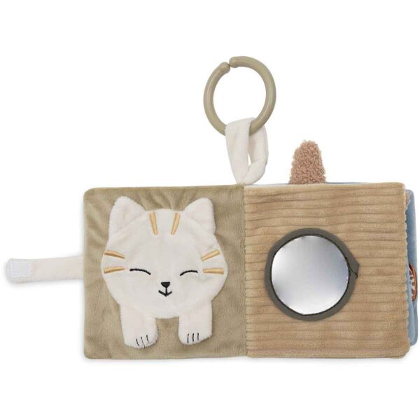 Jollein activiteitenboekje Tiny Park met dieren, spiegel en knisperende pagina's voor baby's.