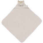 Jollein badcape Charlie van zachte badstof met capuchon en kattenoortjes. Houdt je baby warm en comfortabel na ieder badmoment.