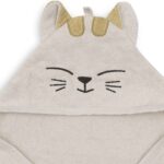 Jollein badcape Charlie van zachte badstof met capuchon en kattenoortjes. Houdt je baby warm en comfortabel na ieder badmoment.