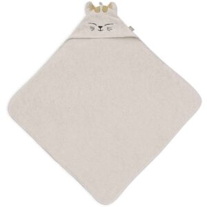 Jollein badcape Charlie van zachte badstof met capuchon en kattenoortjes. Houdt je baby warm en comfortabel na ieder badmoment.