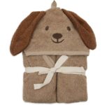 Jollein badcape Diego the Dog Tiny Park met capuchon en hondenoortjes van zachte badstof.