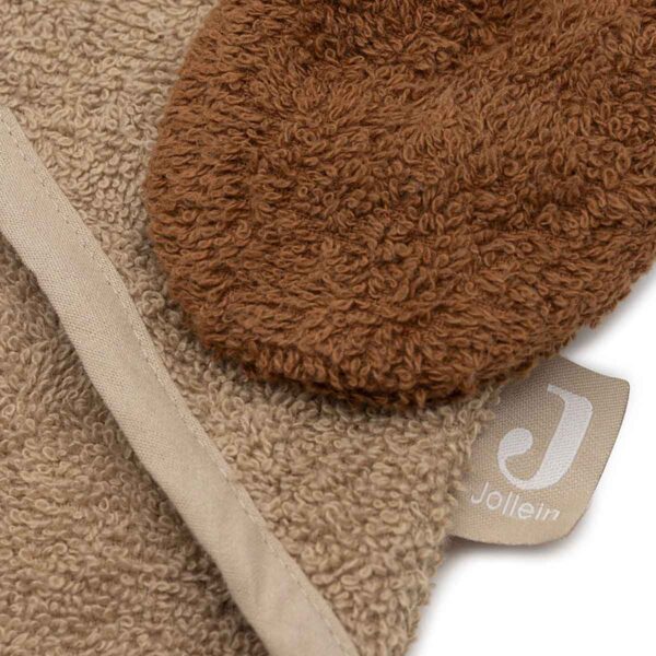 Jollein badcape Diego the Dog Tiny Park met capuchon en hondenoortjes van zachte badstof.