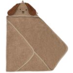 Jollein badcape Diego the Dog Tiny Park met capuchon en hondenoortjes van zachte badstof.