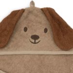 Jollein badcape Diego the Dog Tiny Park met capuchon en hondenoortjes van zachte badstof.