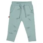 Frogs and Dogs broek Pilot Club in Gray Mist grijsgroen met vliegtuigprint en steekzakken aan de zijkant
