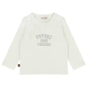 Frogs and Dogs peutershirt Little Hero Legend in White Alyssum gebroken wit met lange mouwen en FUTURE LEGEND-print