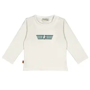 Frogs and Dogs shirt Pilot Club FD in White Alyssum gebroken wit met lange mouwen en groen pilotenembleem