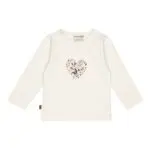 Frogs and Dogs shirt You Are Loved in Jet Stream ivoorwit met lange mouwen en hartje vol roze bloemen