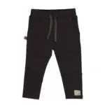 gs and Dogs peuter joggingbroek jongens Little Hero in Raven antraciet met bikernaden en trekkoord